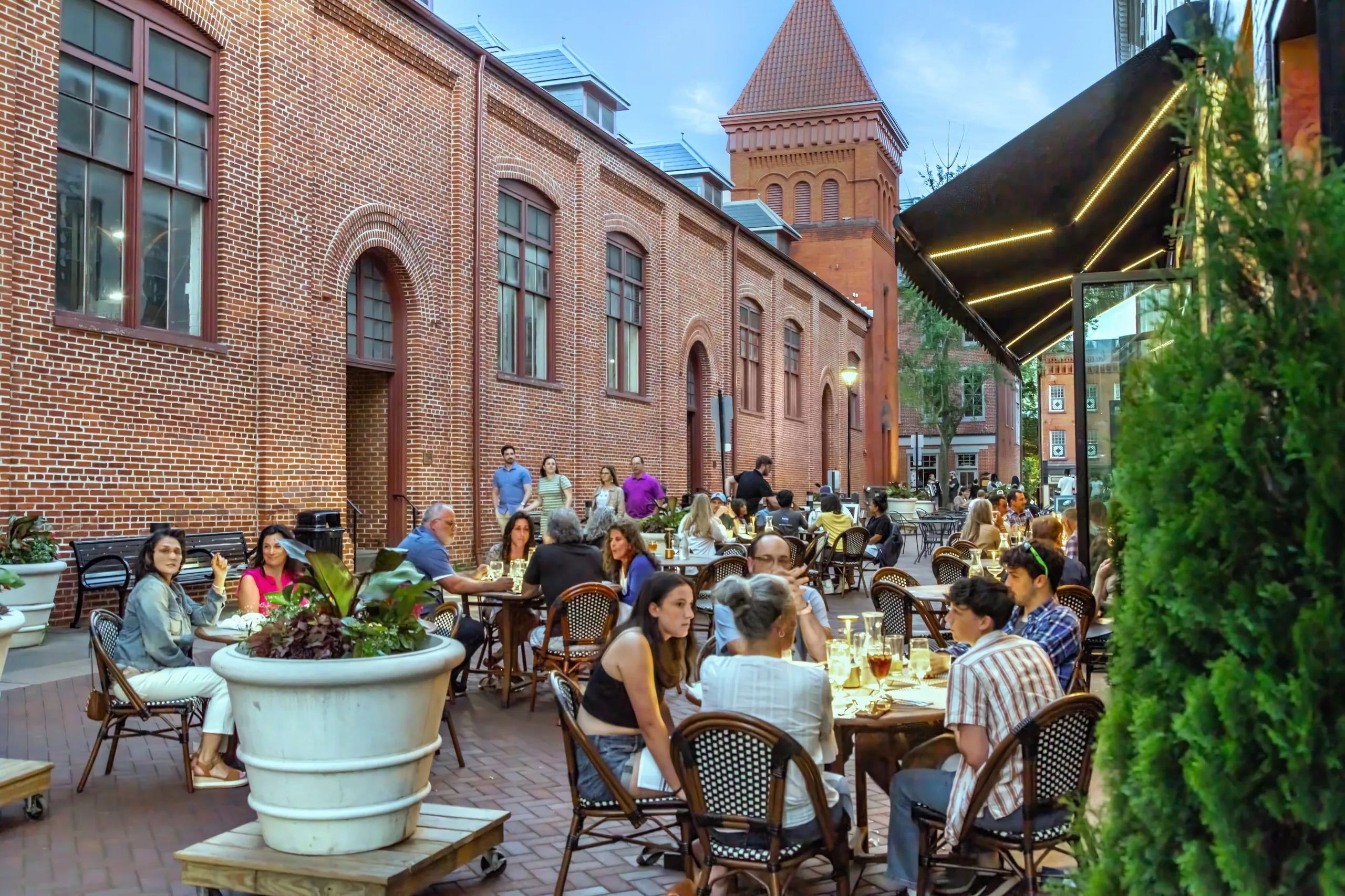 Outdoor dining beside Lancaster Central Market